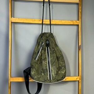 Athleta drawstring camouflage backpack. EUC.